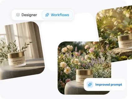 Generated scene that preserves the real product appearance